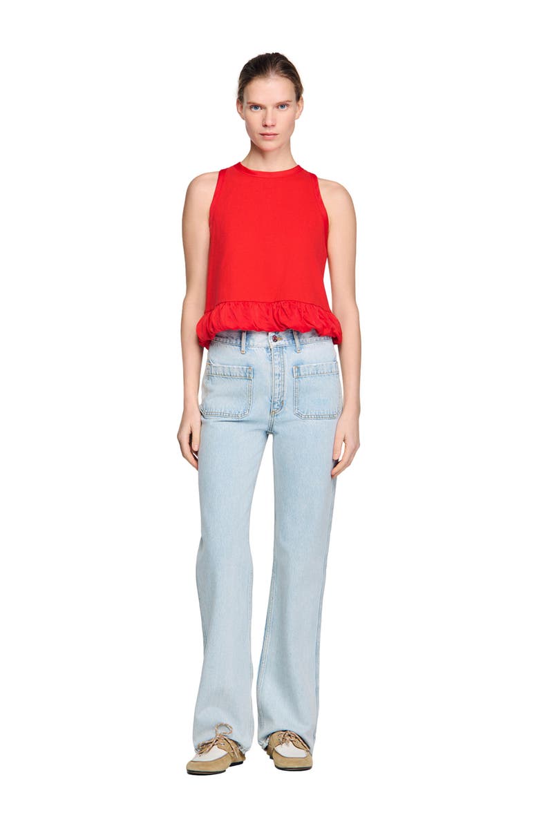 SANDRO Straight-leg jeans, Alternate, color, Light Bu Jean