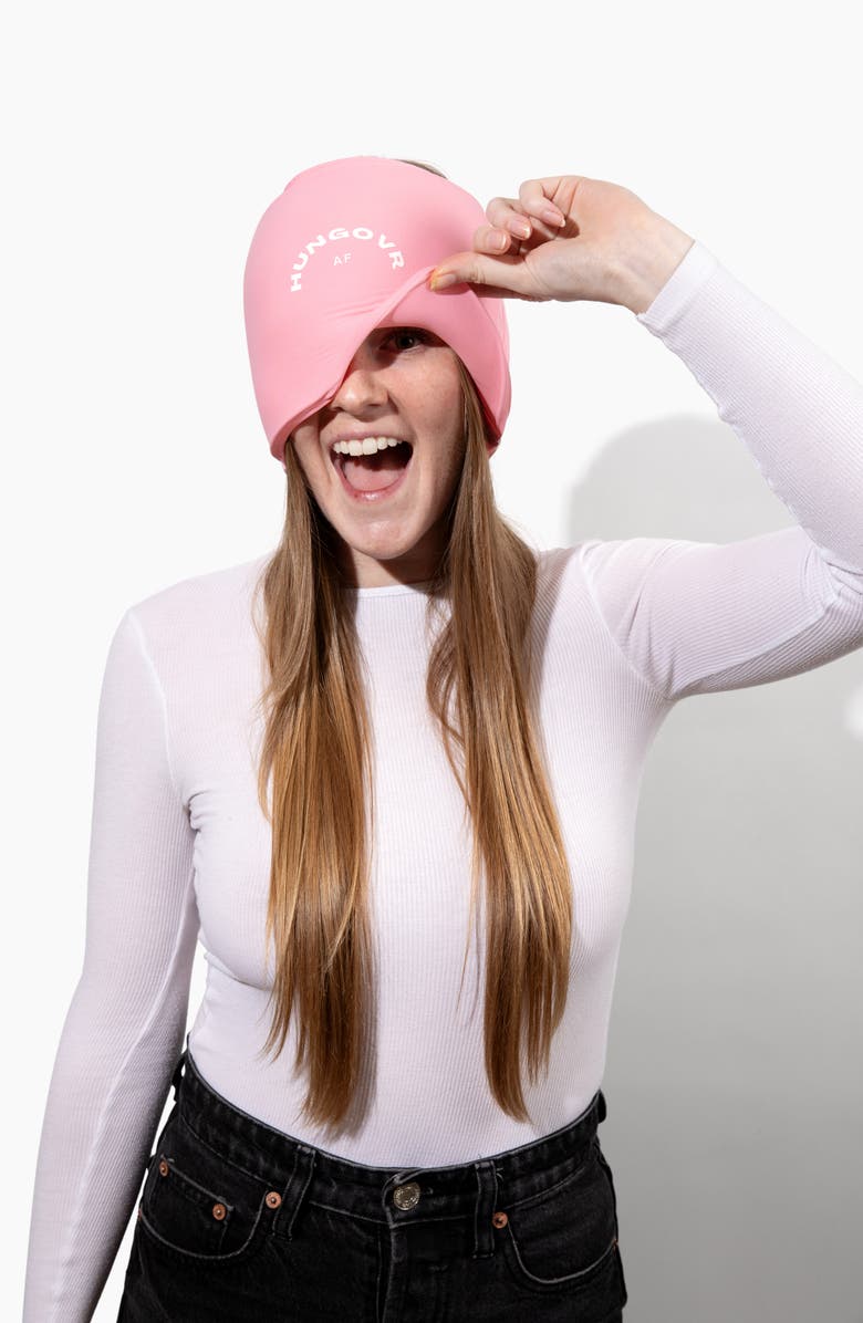 HUNGOVRAF Gel Cooling Hangover & Headache Cap, Alternate, color, Pink