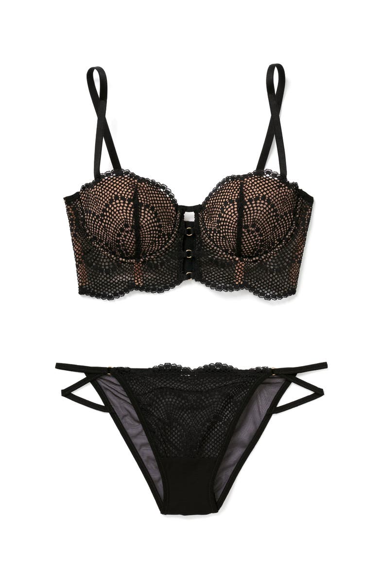 Adore Me Margaritte Push Up Balconette Bra, Alternate, color, Black