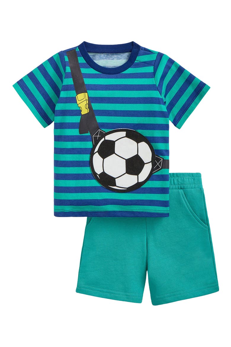 Kids' Fidget Cotton Graphic T-Shirt & Shorts Set, Alternate, color, BLUE/GREEN