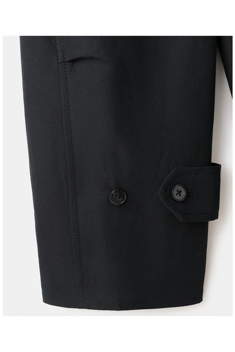 Cotton & Linen Twill Zip Jacket, Alternate, color, BLACK