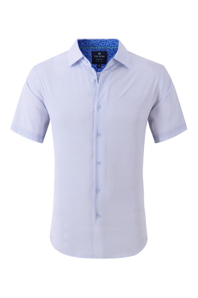 Slim Fit Short Sleeve Performance Stretch Button-Up Shirt, Alternate, color, WHITE