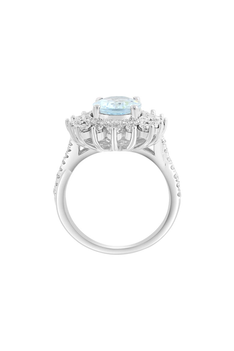 Sterling Silver Aquamarine & Diamond Ring - 0.48ct., Alternate, color, BLUE