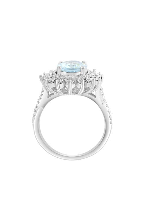 Effy Sterling Silver Aquamarine & Diamond Ring In Blue