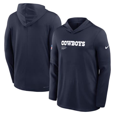Men's Nike  Navy Dallas Cowboys Pure Fury Performance Long Sleeve Hooded T-Shirt