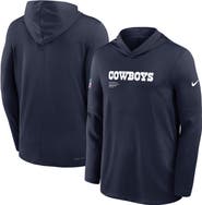 Nike Men's Nike Navy Dallas Cowboys Pure Fury Performance Long Sleeve Hooded T-Shirt