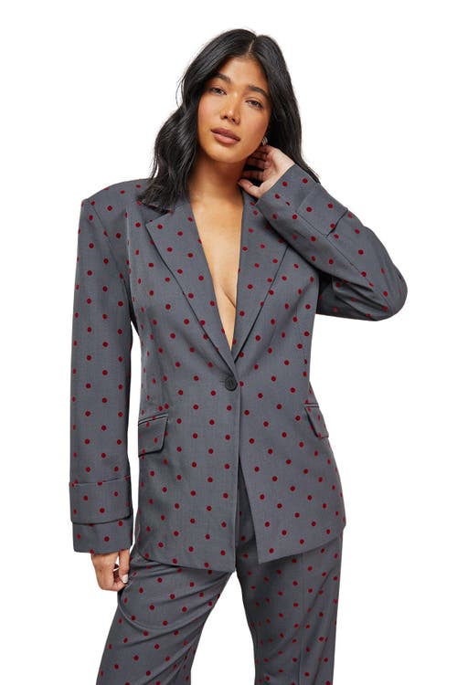 Warehouse Velvet Spot Blazer In Blue