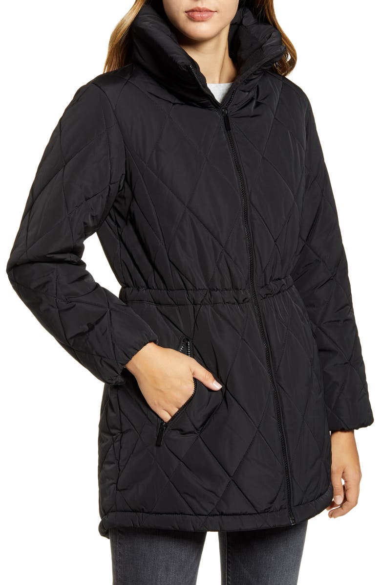 Ellen Tracy Cinch Waist Quilted Jacket, Alternate, color, 