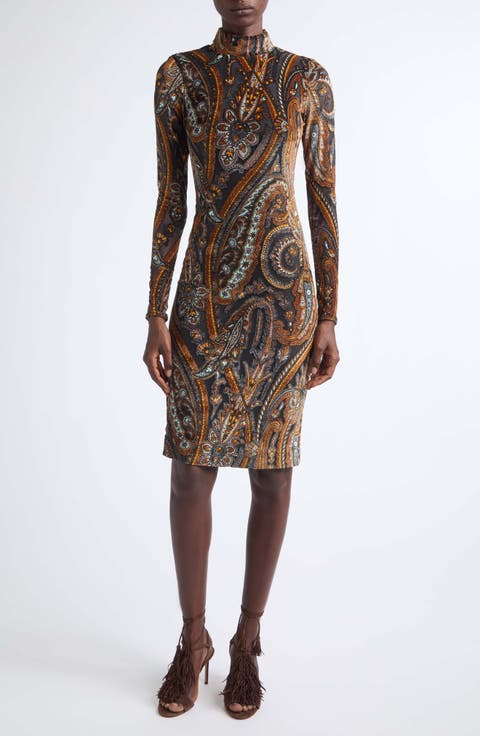 Mock Neck Jersey Dress