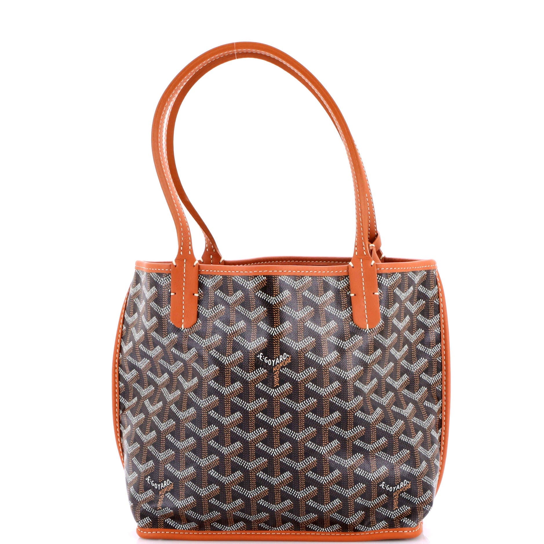 Pre-Owned Goyard Anjou Reversible Tote Coated Canvas Mini, Main, color, Brown