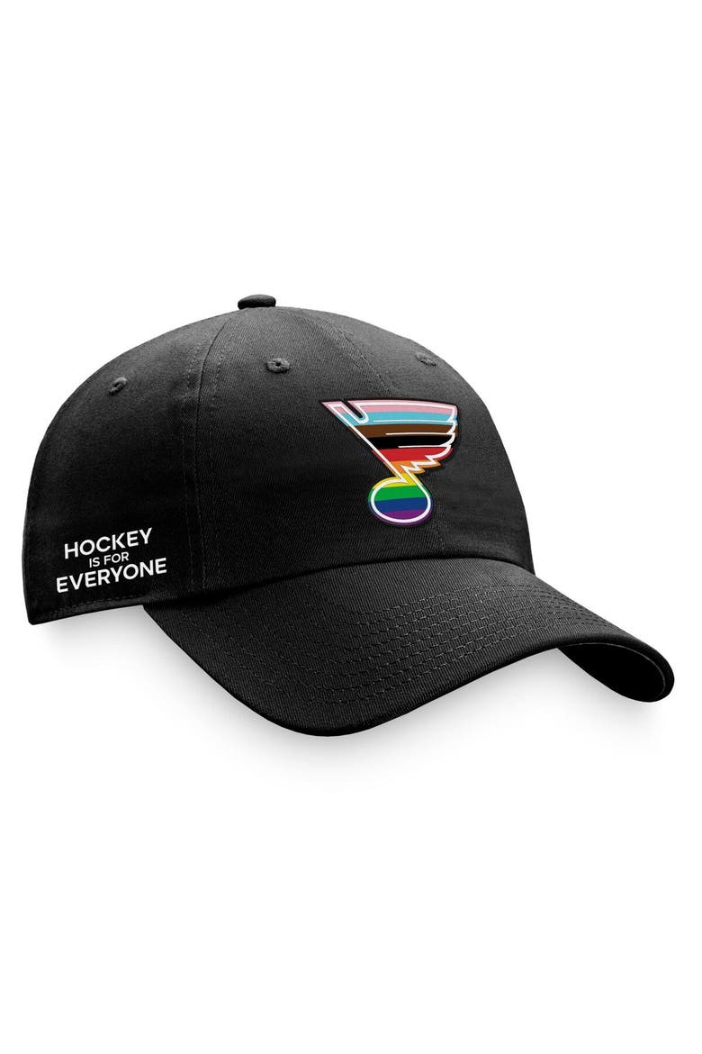 Men's Fanatics Branded Black St. Louis Blues Team Logo Pride Adjustable Hat, Alternate, color, Black