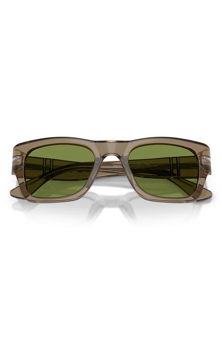 Persol 54mm Square Sunglasses, Alternate, color, Transparent Bown Heart / Green