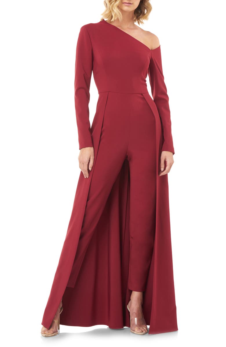 Kay Unger One-Sleeve Maxi Romper, Main, color, 