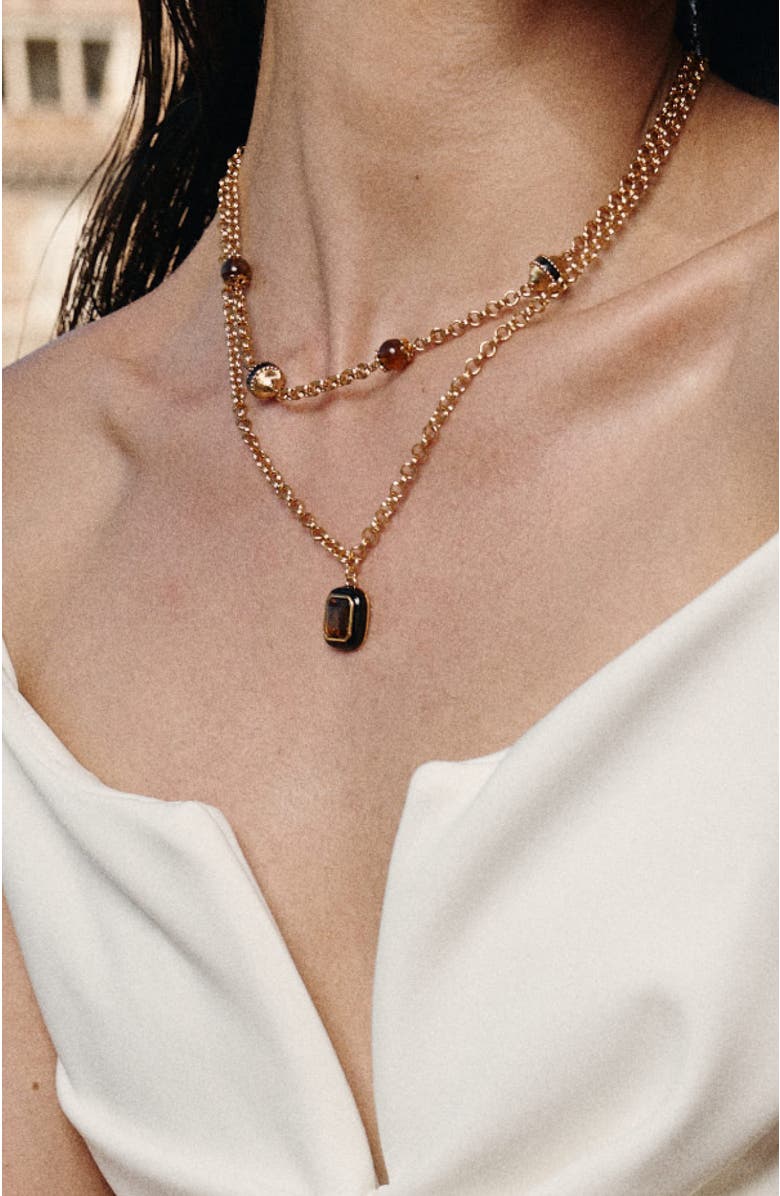 RC RETRO CHIC Roman Night Pendant, Alternate, color, Brown & Gold