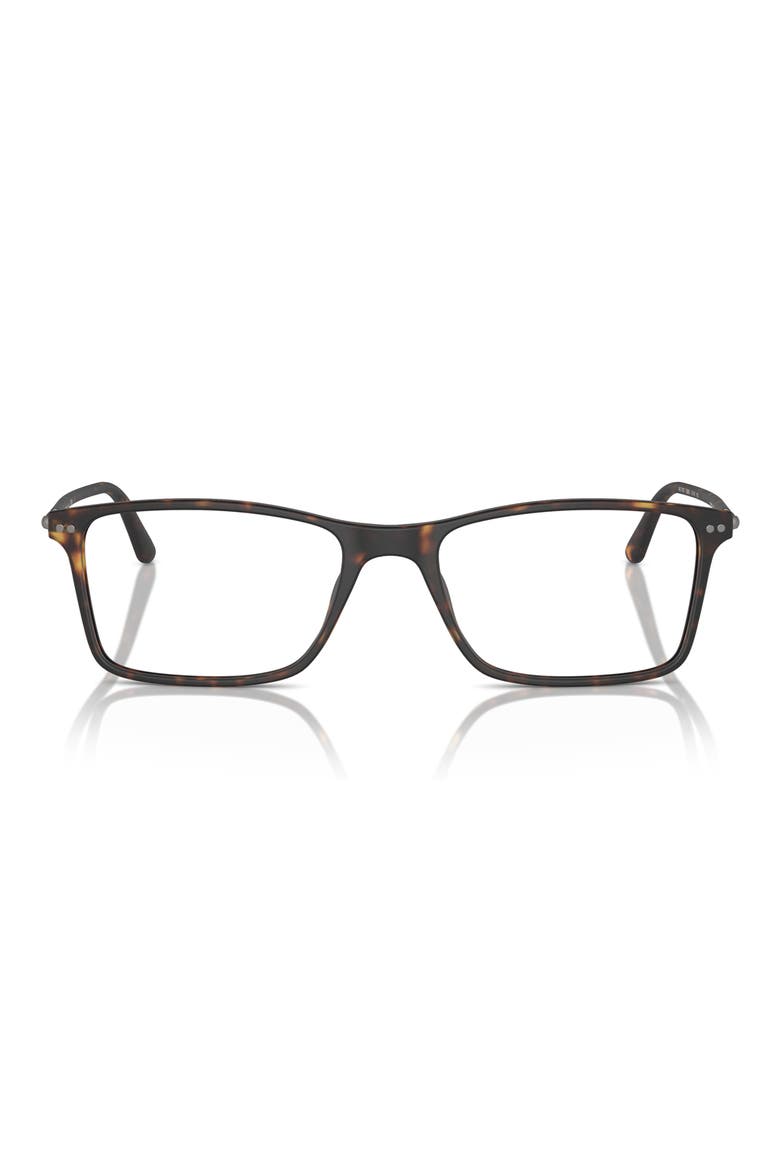 53MM RECTANGLE, Main, color, MATTE DARK HAVANA / DEMO LENS