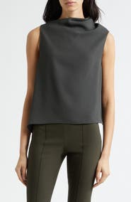 Vince Asymmetric Drape Sleeveless Top