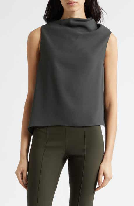 Asymmetric Drape Sleeveless Top