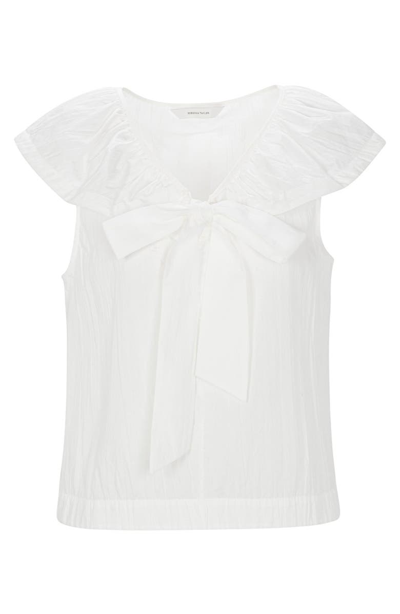 Rebecca Taylor Marietta Crinkle Top, Alternate, color, Milk