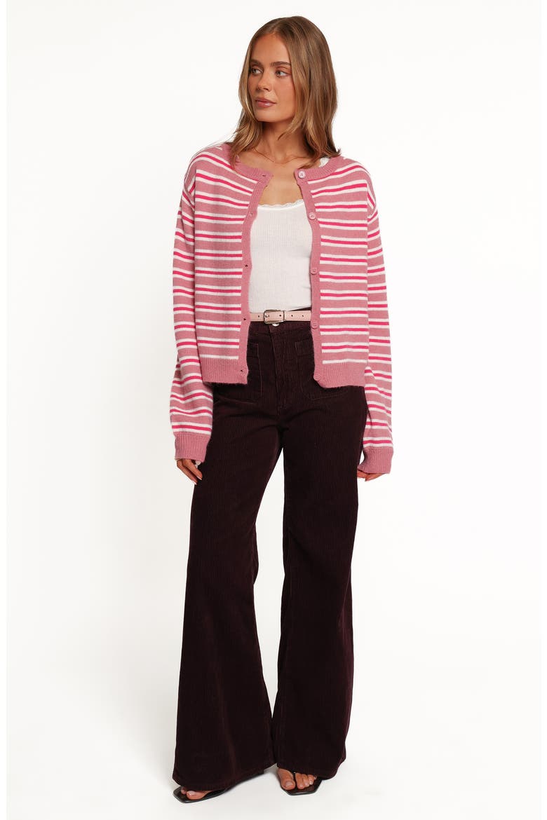 Brynn Striped Cardigan, Alternate, color, PINK STRIPE