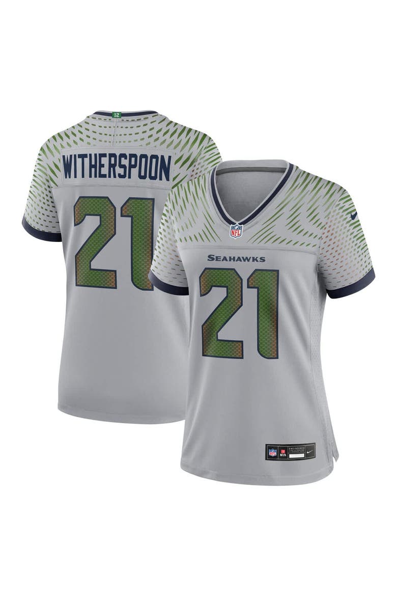 Women's Nike Devon Witherspoon Wolf Gray Seattle Seahawks 2025 Rivalries Collection Game Jersey, Main, color, Gray