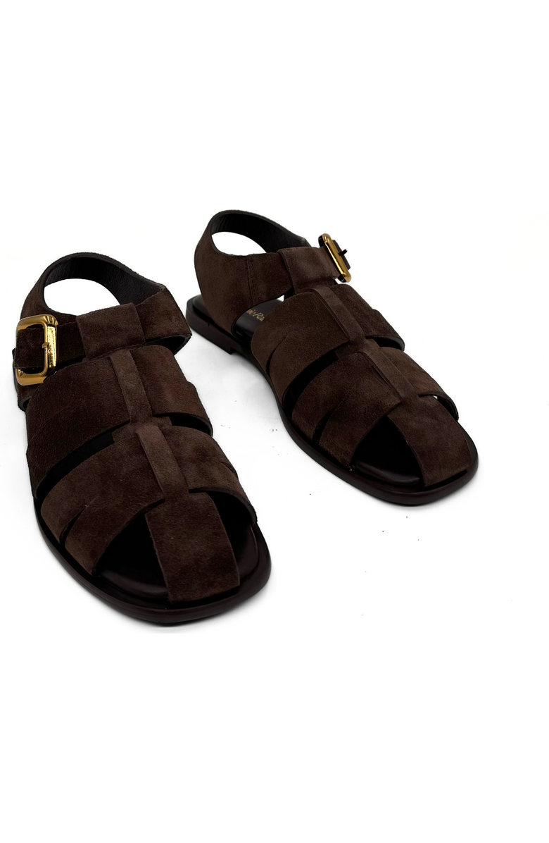 Amie Rafa Bertha Suede Fisherman Sandals, Alternate, color, Brown