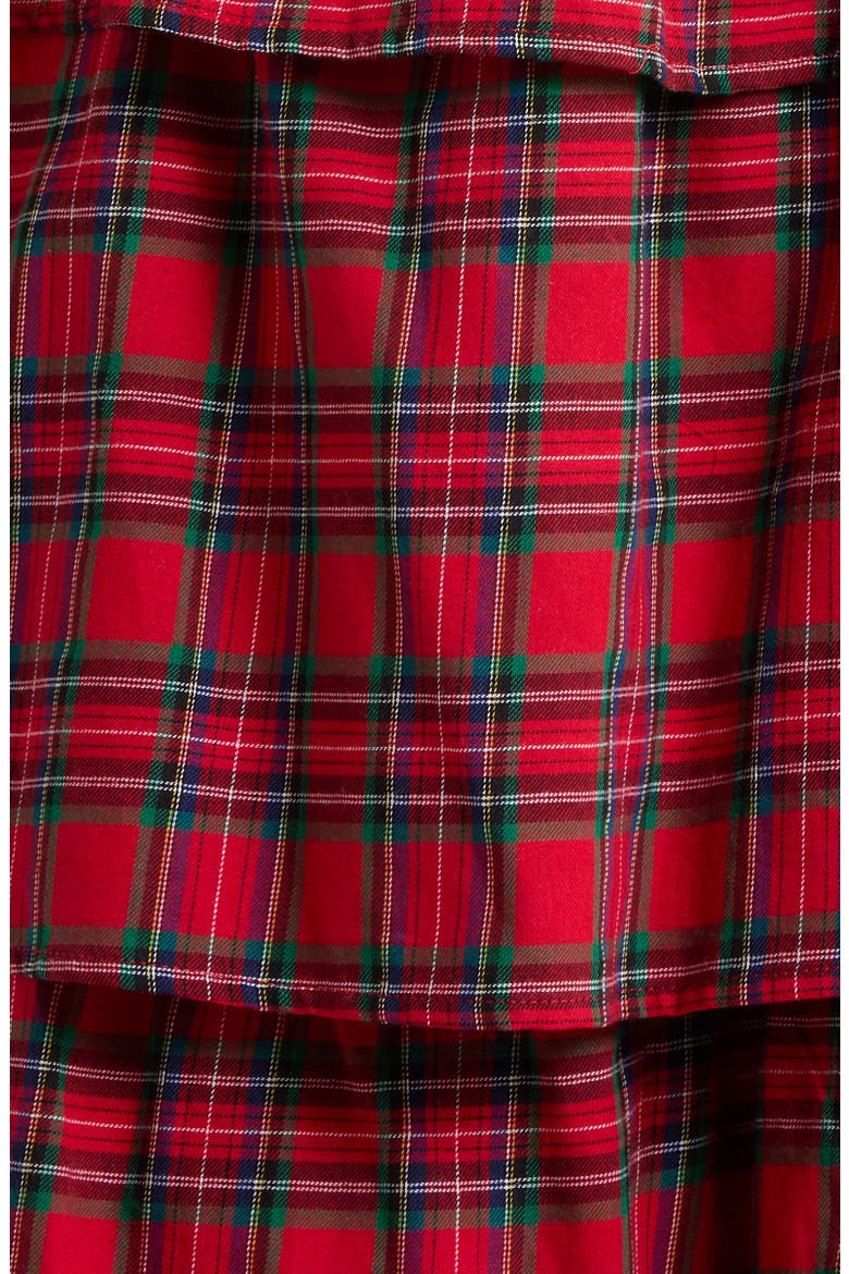Arvada Plaid Mari Smocked Tiered Maxi Dress, Alternate, color, RED-MULTI