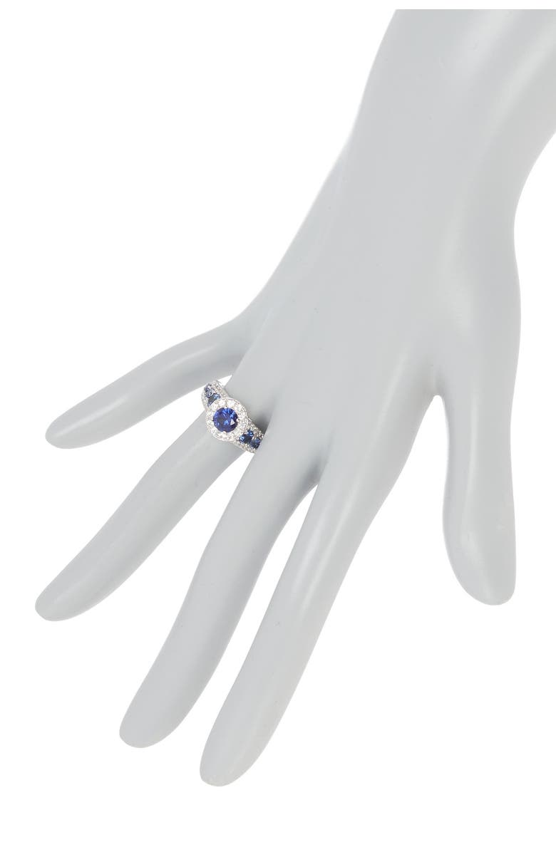 SUZY LEVIAN Sterling Silver Large Sapphire Halo Ring, Alternate, color, 