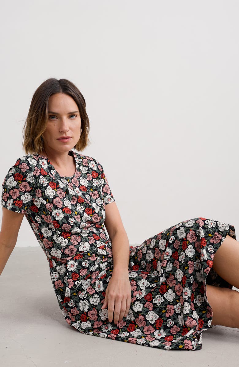 Seasalt Cornwall April Floral Stretch Organic Cotton Dress, Alternate, color, 