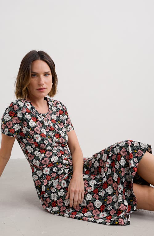 Seasalt Cornwall April Floral Stretch Organic Cotton Dress In Multi