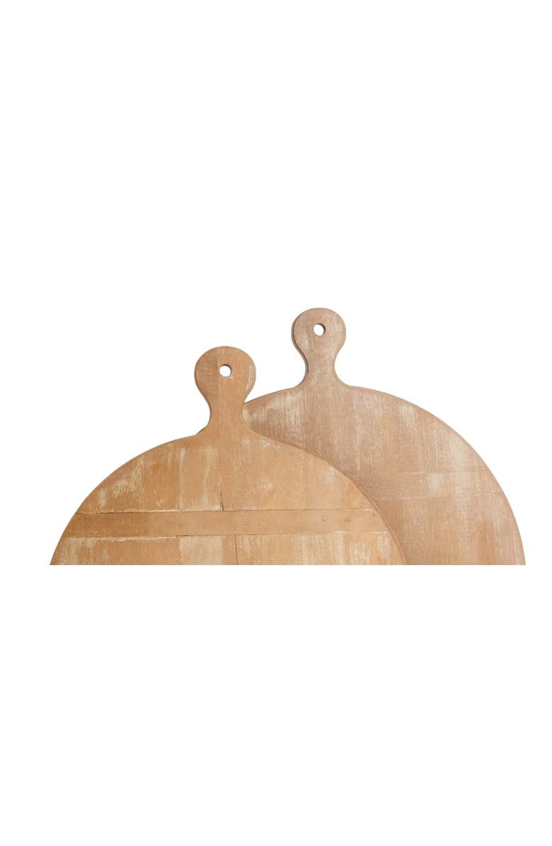 Napa Home & Garden 20" Large Premium Antique Round Wood Cutting Boards Set of 2, Alternate, color, Brown