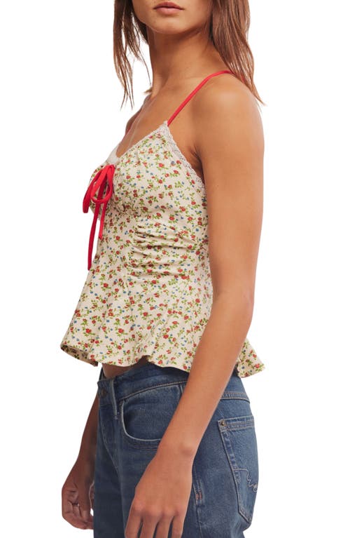 Free People Sammi Floral Camisole In Antique Ivory Combo