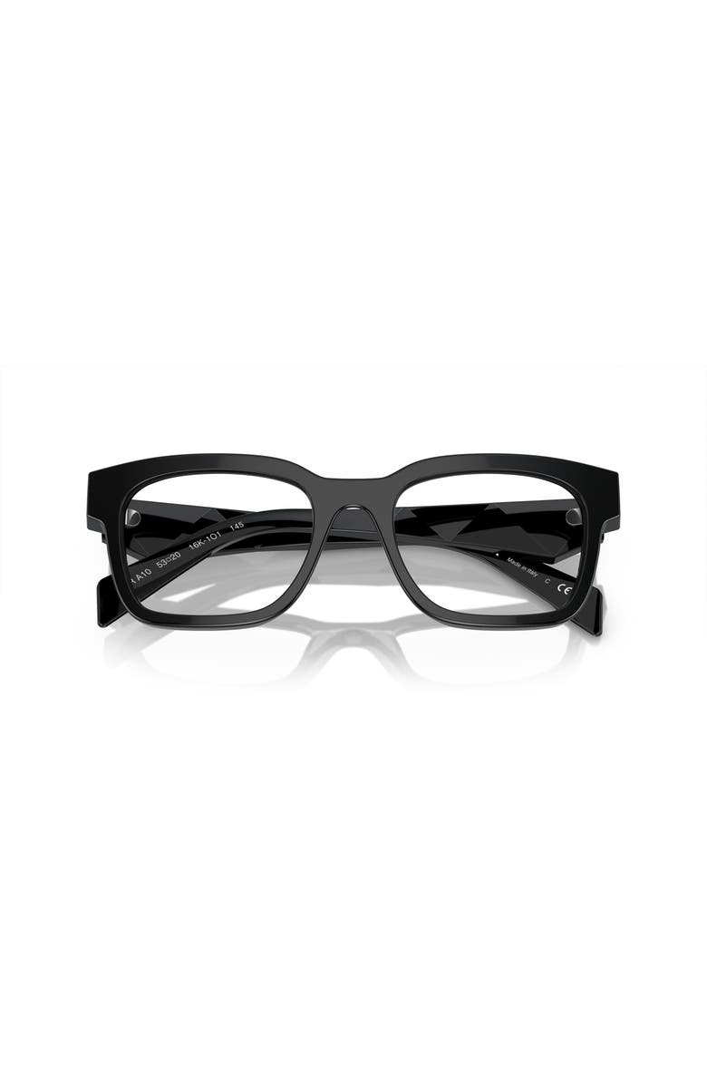 Prada 53mm Rectangle optical glasses, Alternate, color, Black