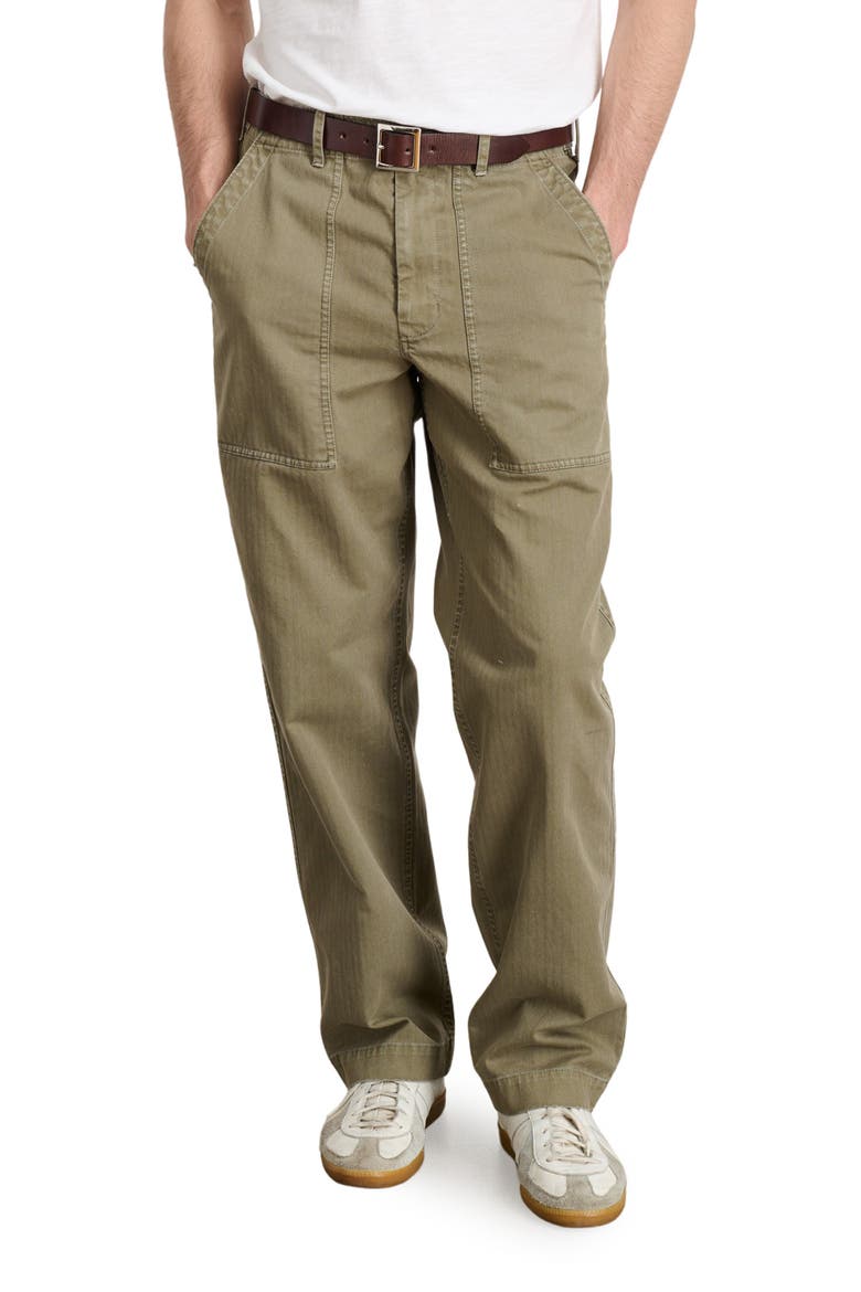 Cotton Herringbone Field Pants, Main, color, VINTAGE OLIVE