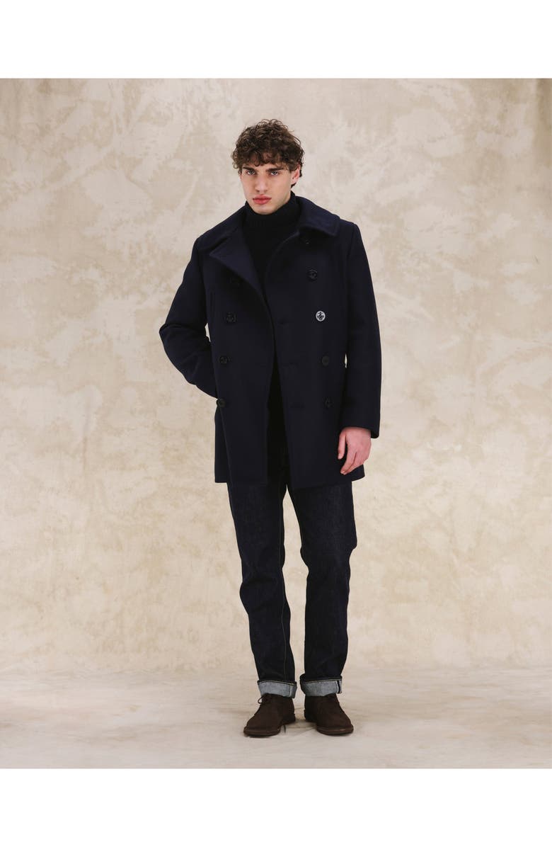 Fortela Double Breasted Peacoat, Alternate, color, Blue