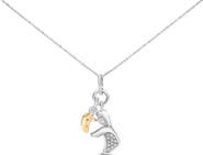 Haus of Brilliance 14K Yellow Gold Plated Sterling Silver Diamond Accent Mom and Child Pendant Necklace