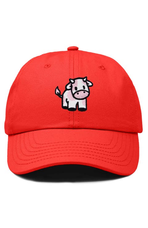 Strawberry Cow Embroidered Cap