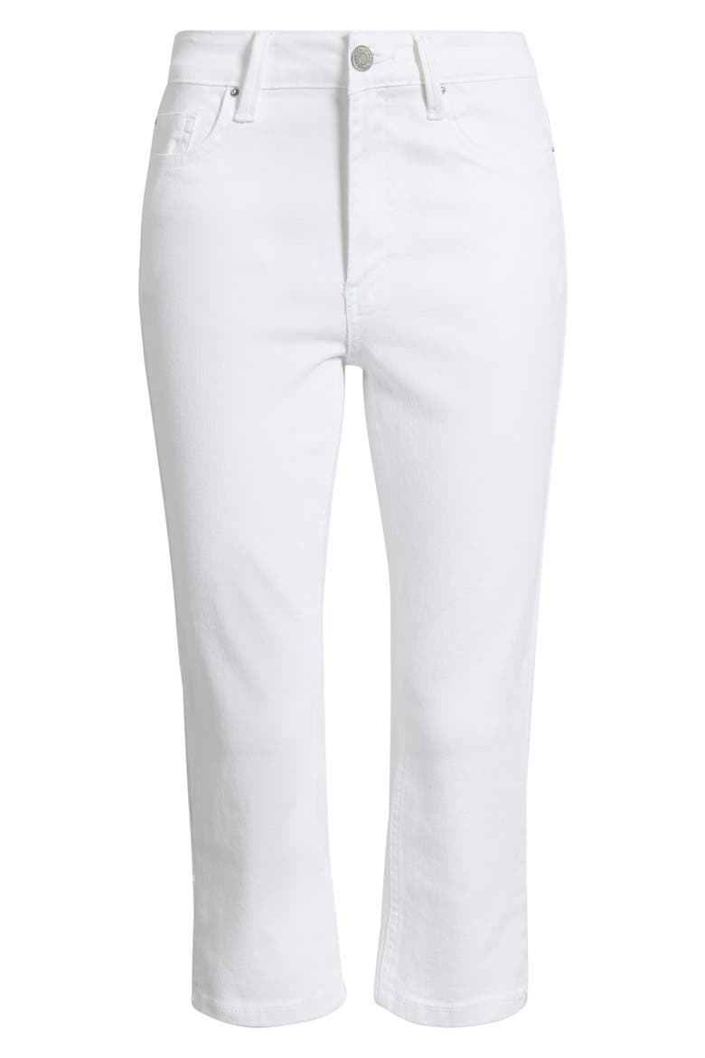 Side Slit High Waist Capri Jeans, Alternate, color, WHITE