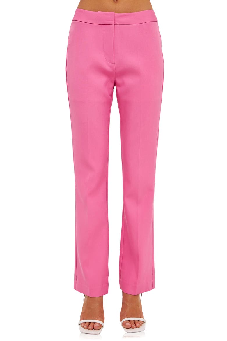 Flat Front Trousers, Alternate, color, PINK