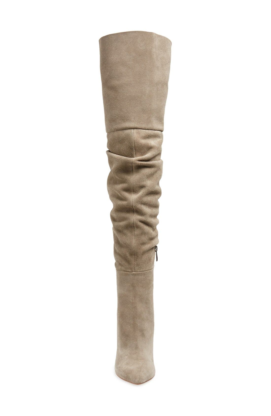 'Calissa' Over the Knee Slouch Boot, Alternate, color, GREY SUEDE