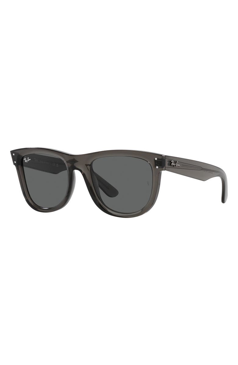 Ray-Ban Wayfarer Reverse 50mm Square Sunglasses, Main, color, Transparent Dark Grey