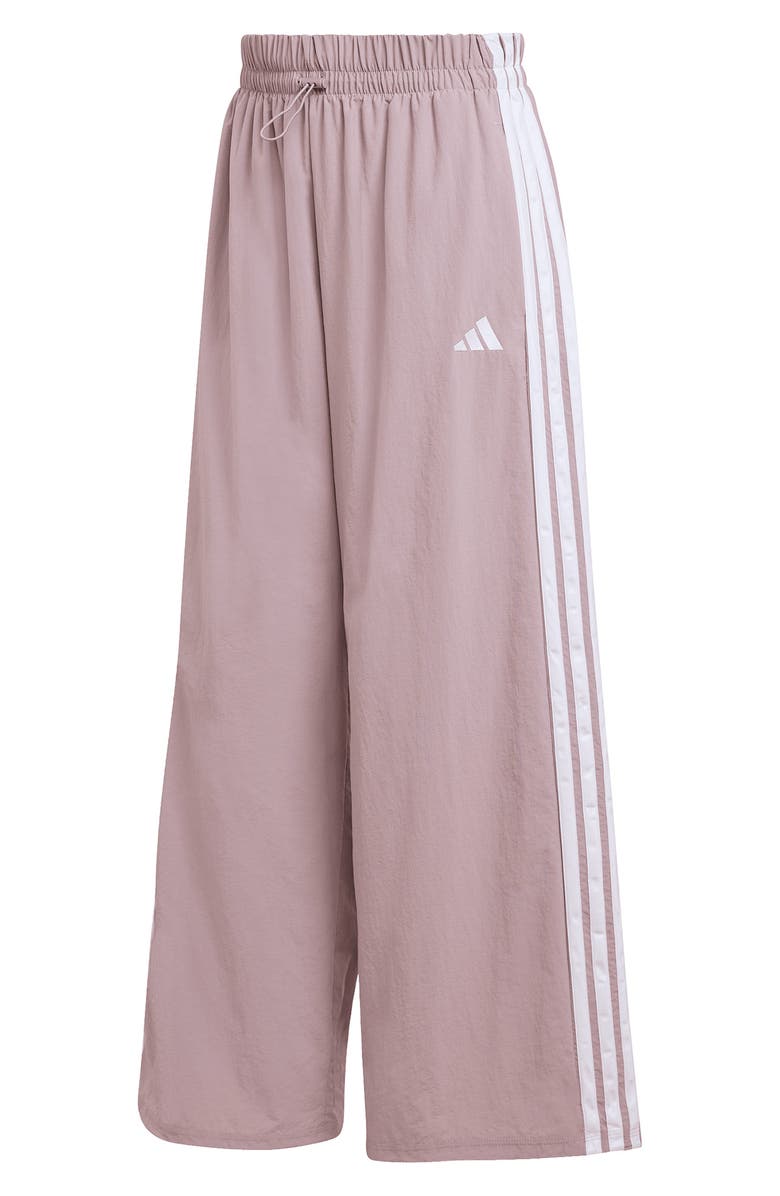 adidas 3-Stripe Wide Leg Track Pants, Alternate, color, Preloved Fig/ White