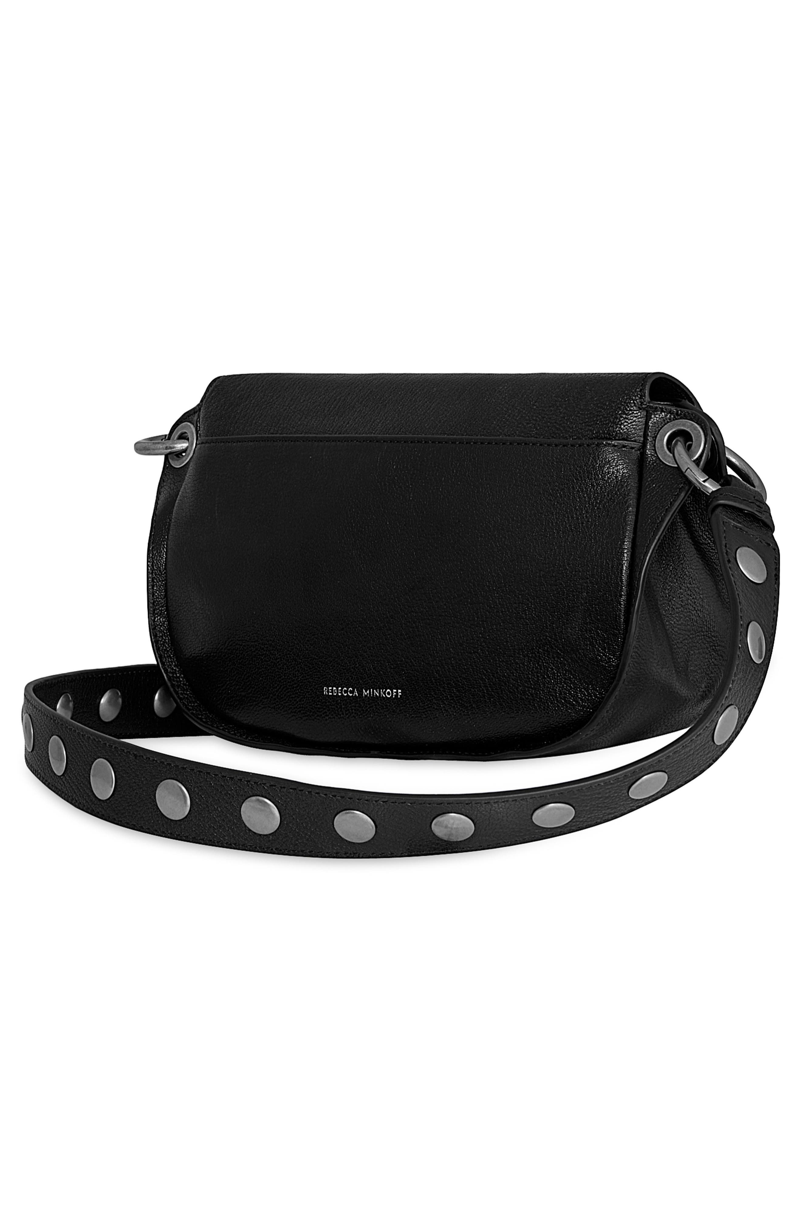Rebecca Minkoff Bryce Leather Crossbody Bag, Alternate, color, Black