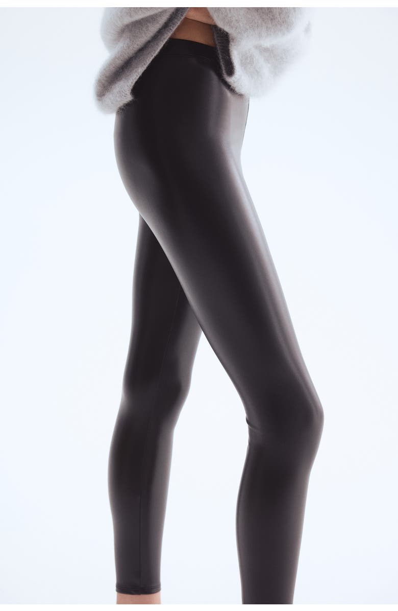 H&M Coated Leggings, Alternate, color, Black