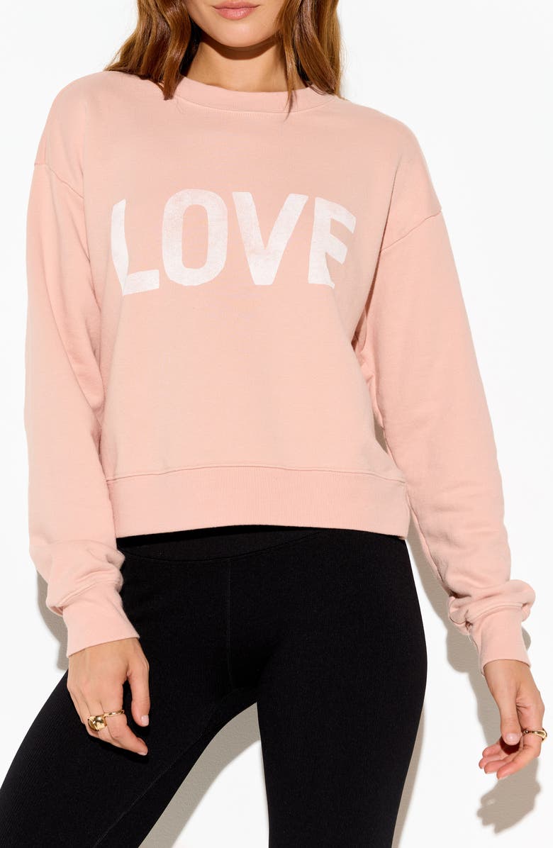 Spiritual Gangster Love Sublime Cotton Blend Graphic Sweatshirt, Main, color, Champagne