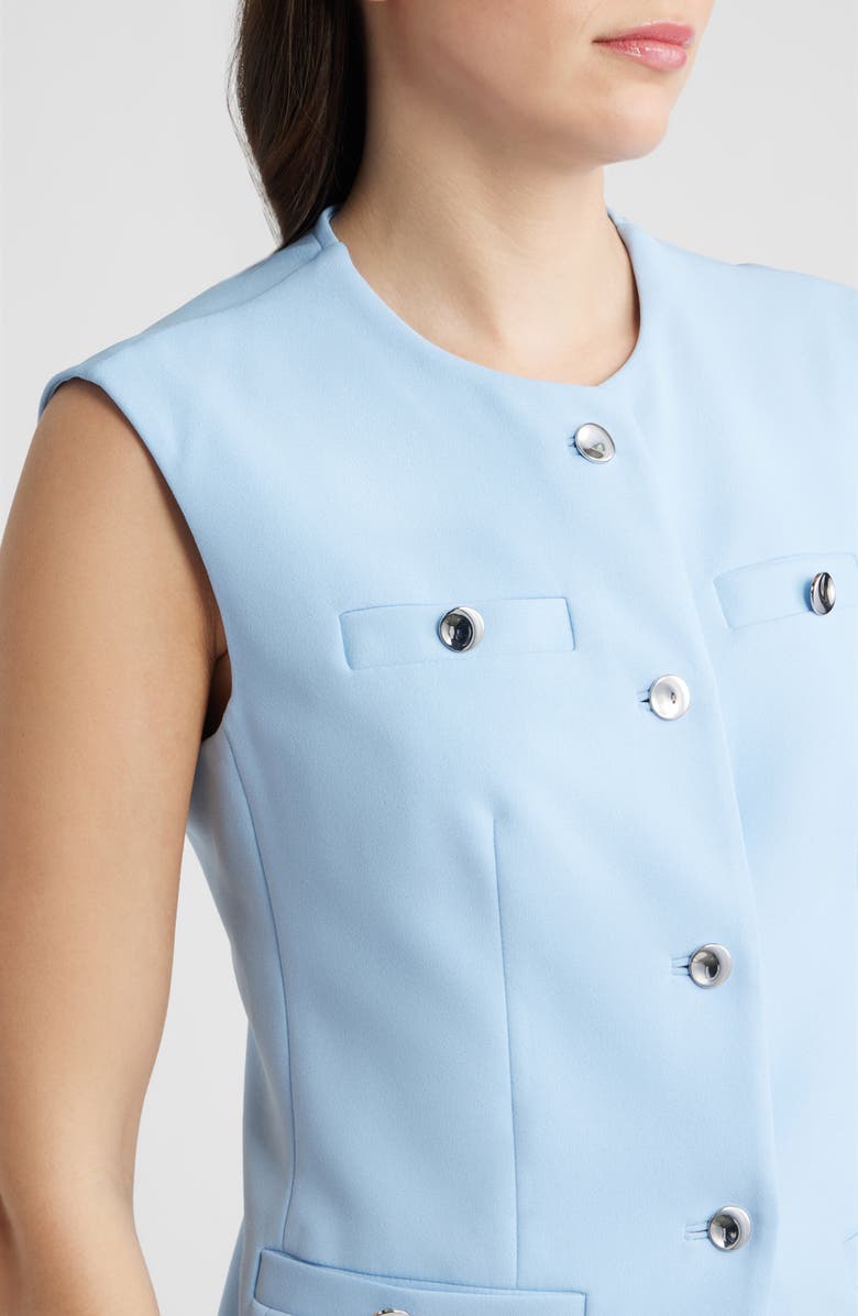 Anne Klein Button-Up Four-Pocket Vest, Alternate, color, Lakeshore