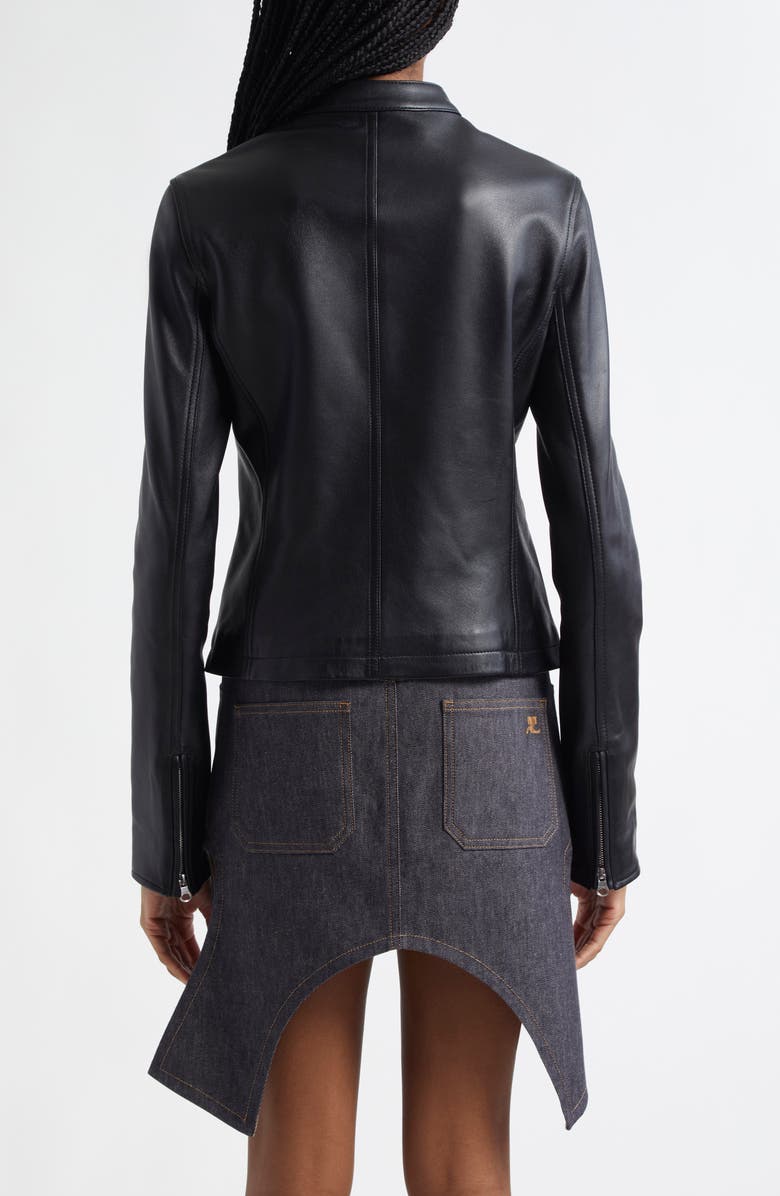 Courrèges City Leather Biker Jacket, Alternate, color, 