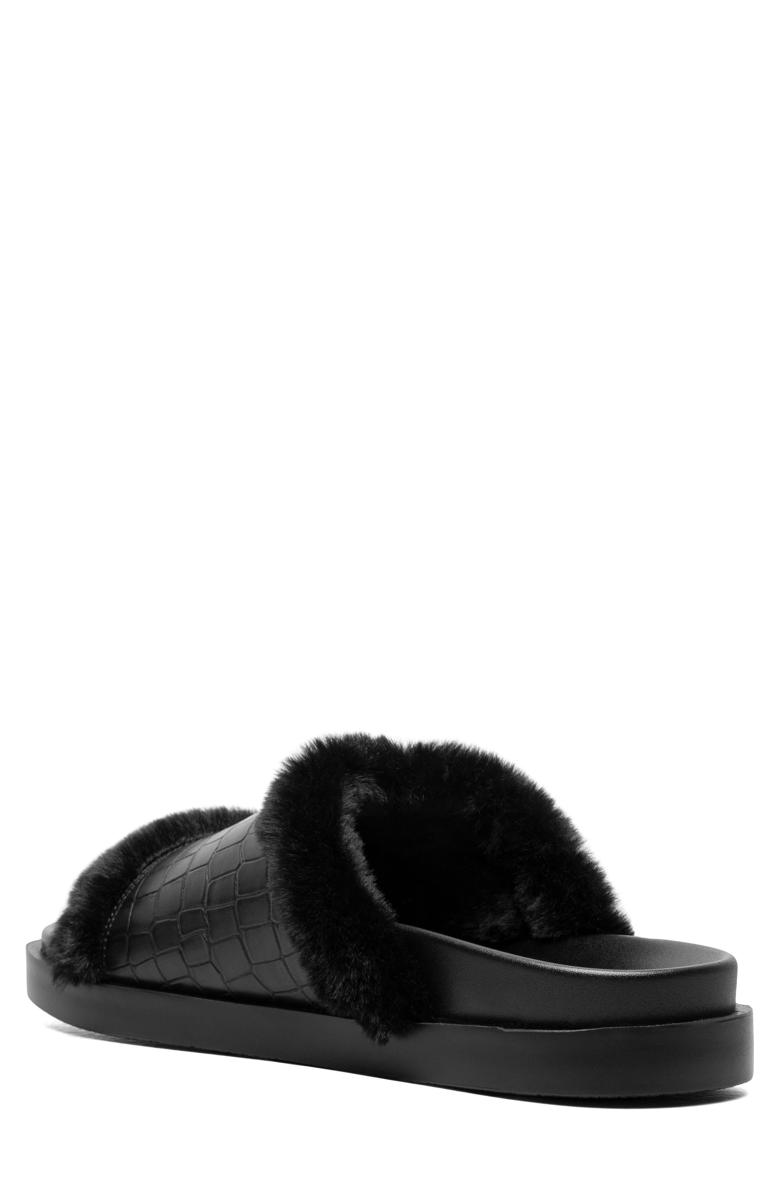 Stacy Adams Monty Faux Fur Slide Sandal, Alternate, color, 