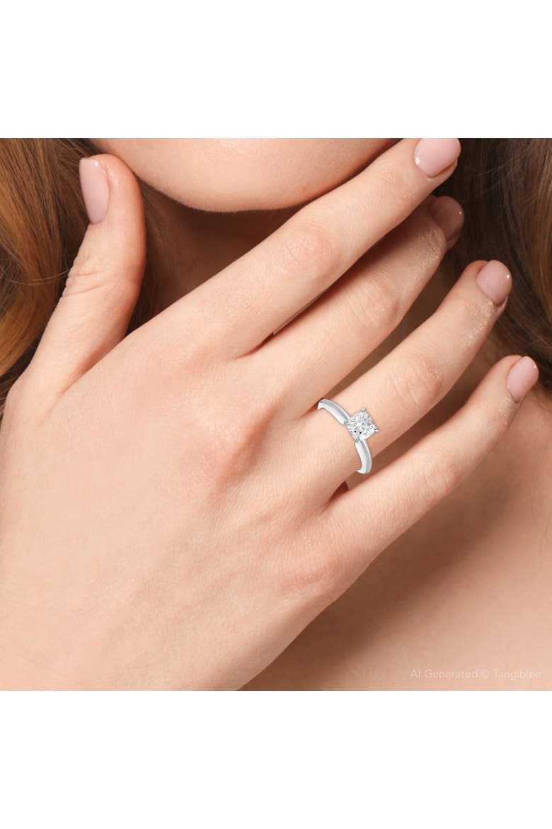1 Carat Cushion Diamond Solitaire Engagement Ring 14K Gold Lab Grown, Alternate, color, 14k White Gold