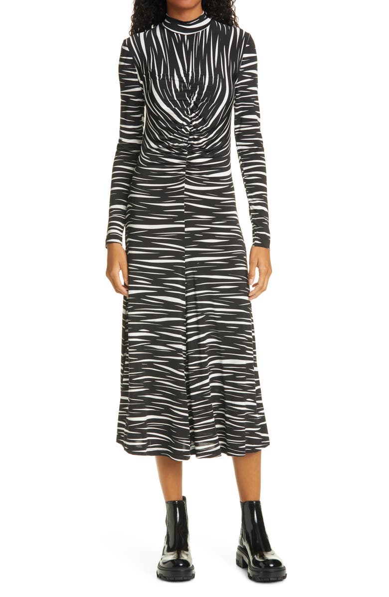 Stine Goya Asher Ruched Jersey Midi Dress, Main, color,