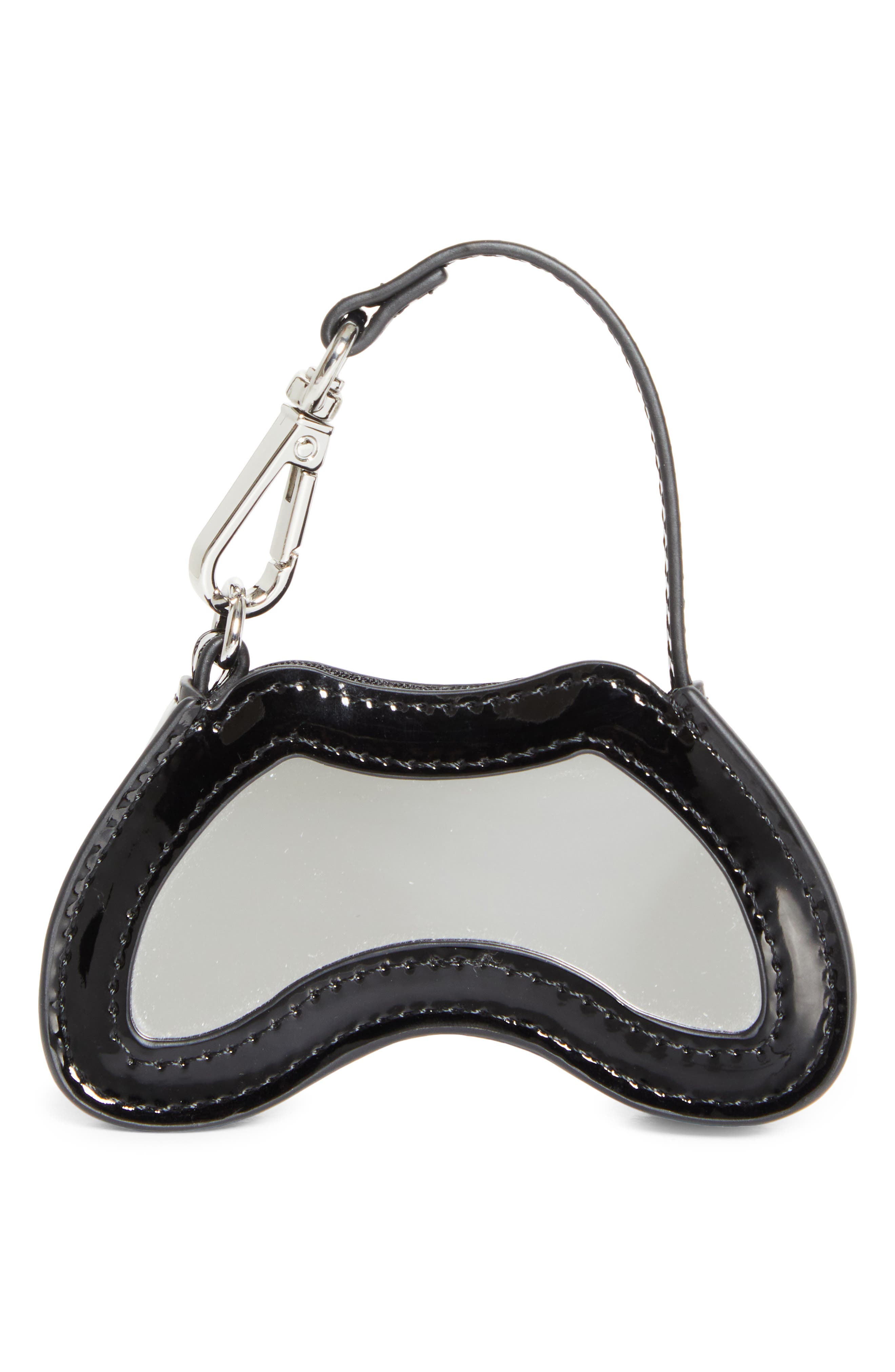 Play Faux Leather Bag Charm, Alternate, color, BLACK